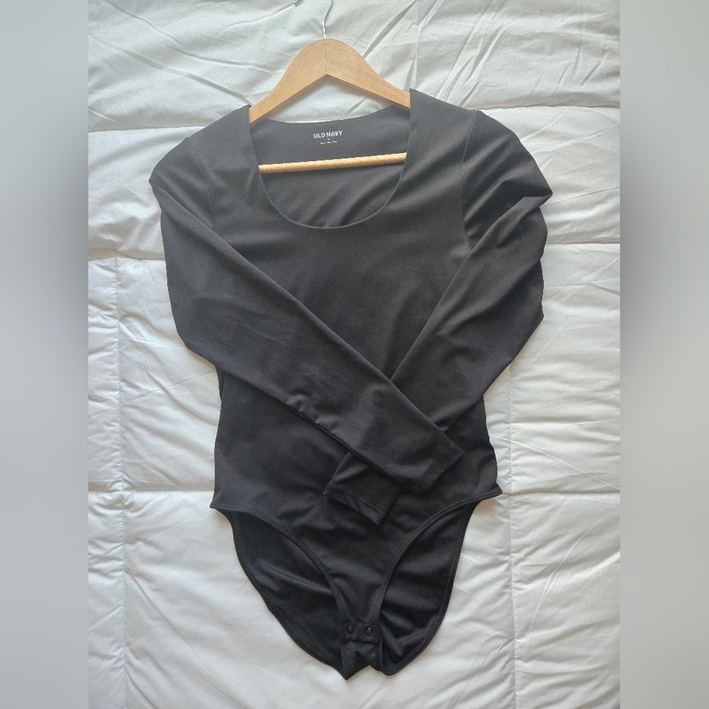 Old Navy Classic Black Scoop Neck Bodysuit